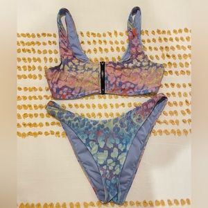 Forever 21 Two Piece Shimmer Colorful Bikini